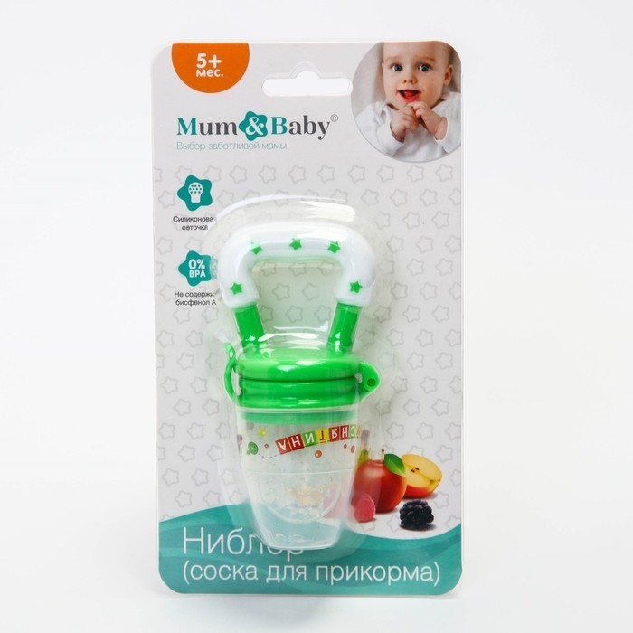 Ниблер M&B «Вкуснятина» с силиконовой сеточкой, зелёный