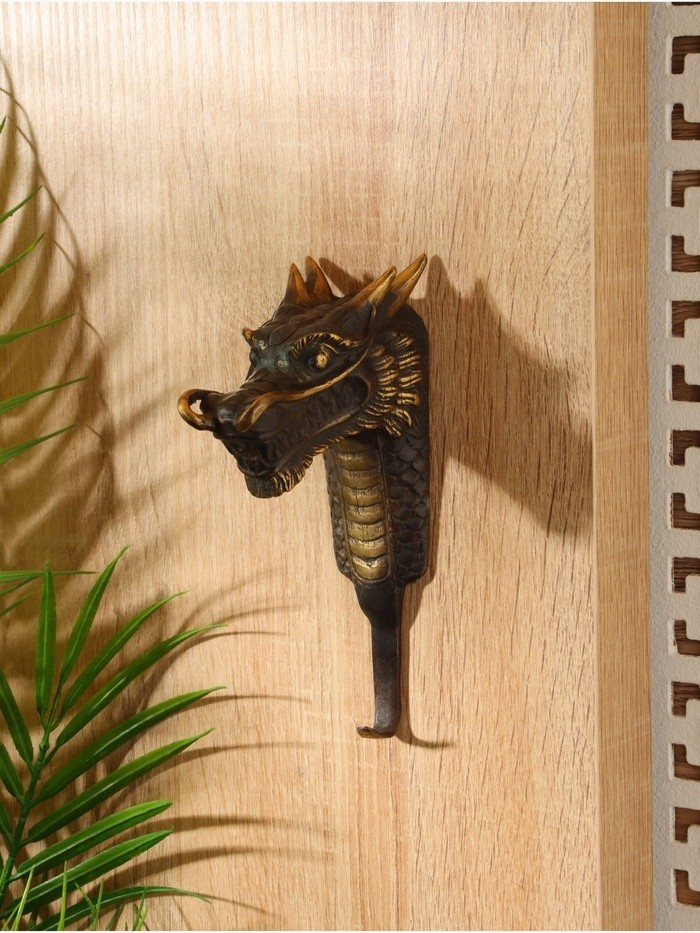 Крючок «Дракон», 16×5×9 см, бронза