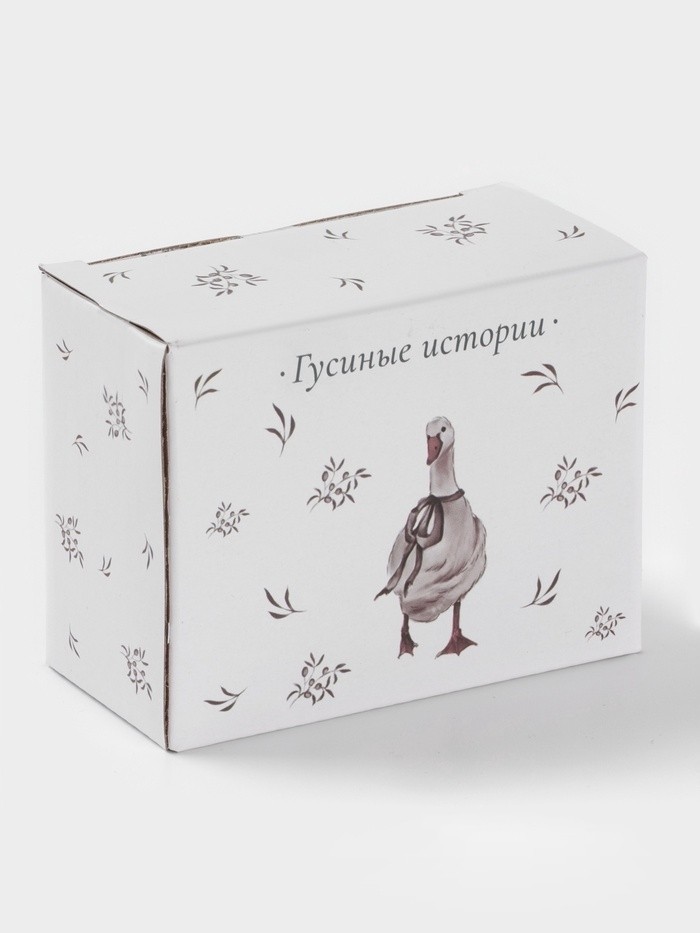 Салфетница Доляна «Гуси», доломит, 9.5×4.3×7 см, белая
