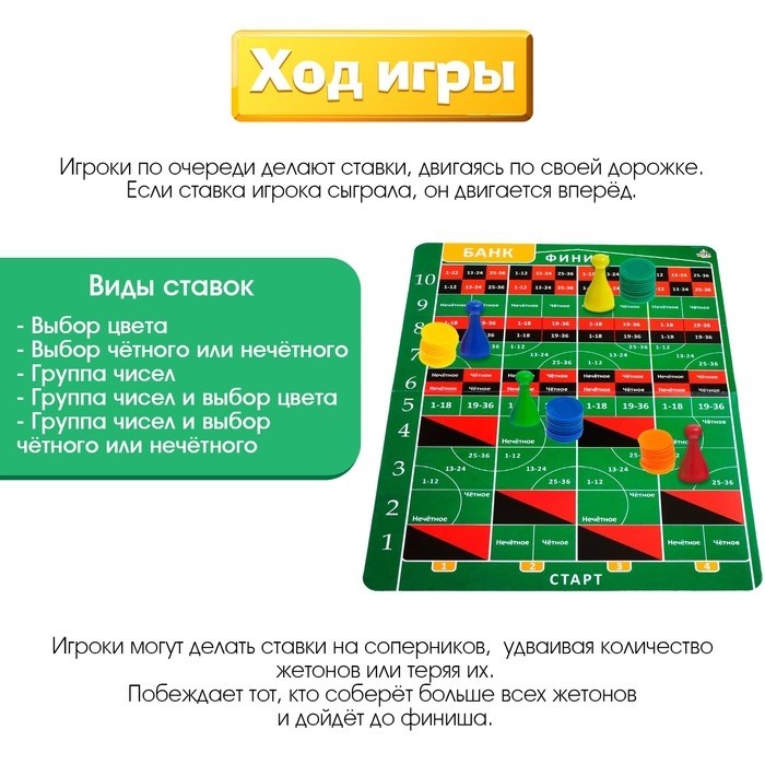 Настольная игра для детей везение «Делай ставку», 2-4 игрока, 10+