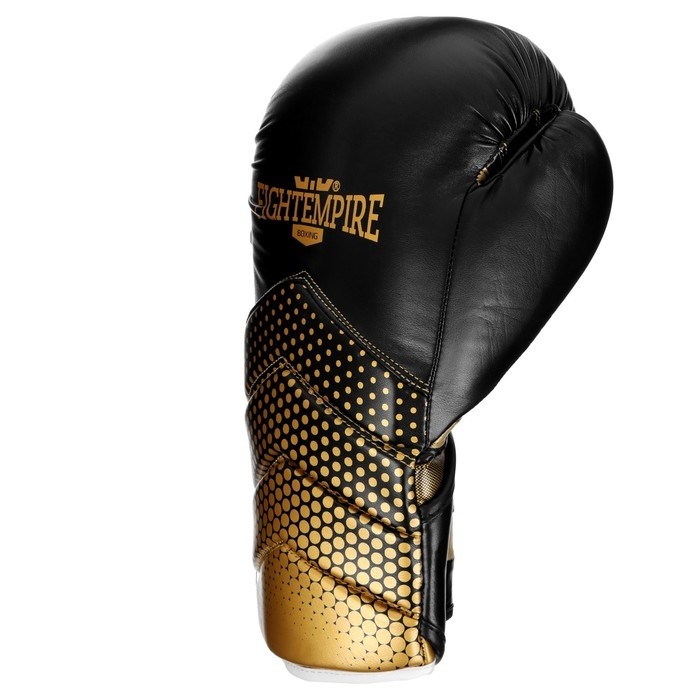 Перчатки боксёрские FIGHT EMPIRE, CLINCH, чёрно-золотые, размер 12 oz