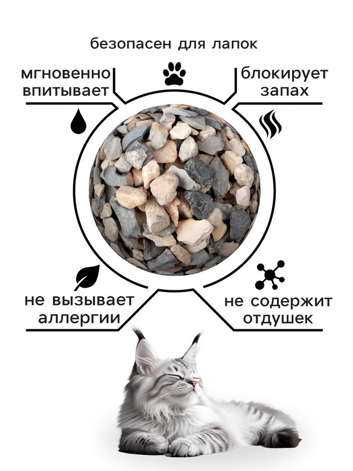 Наполнитель минеральный впитывающий «Пижон» для длинношерстных кошек, 15 л