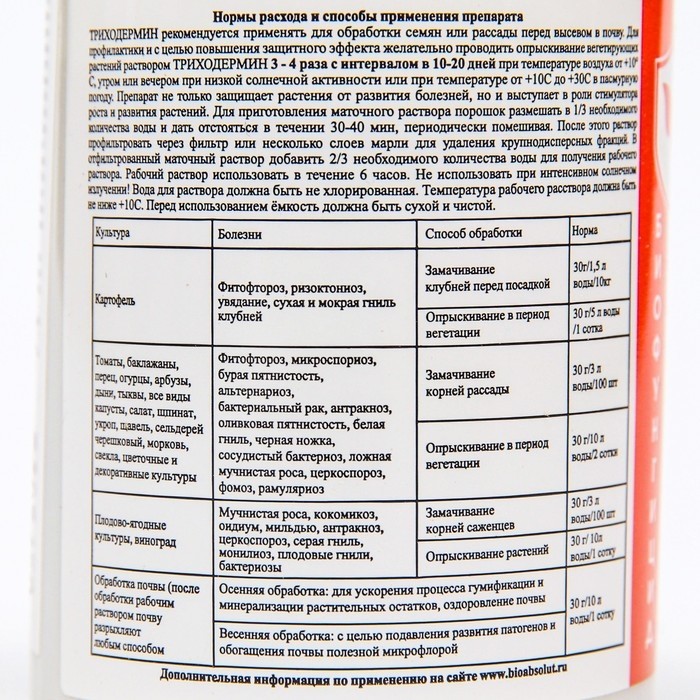 БИО фугницид «Триходермин» от корневых гнилей, 90 г (Цена за 2 шт.)