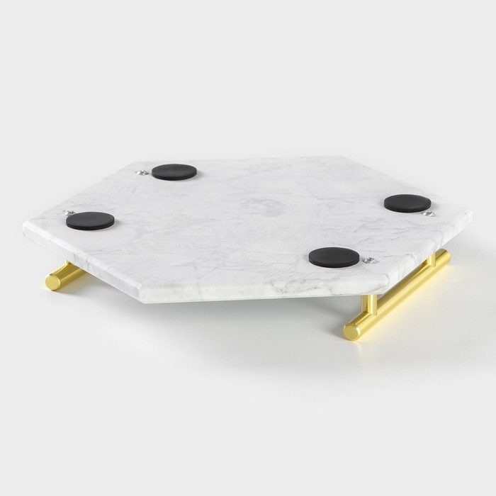 Поднос Magistro Marble, 25×29 см, мрамор, белый