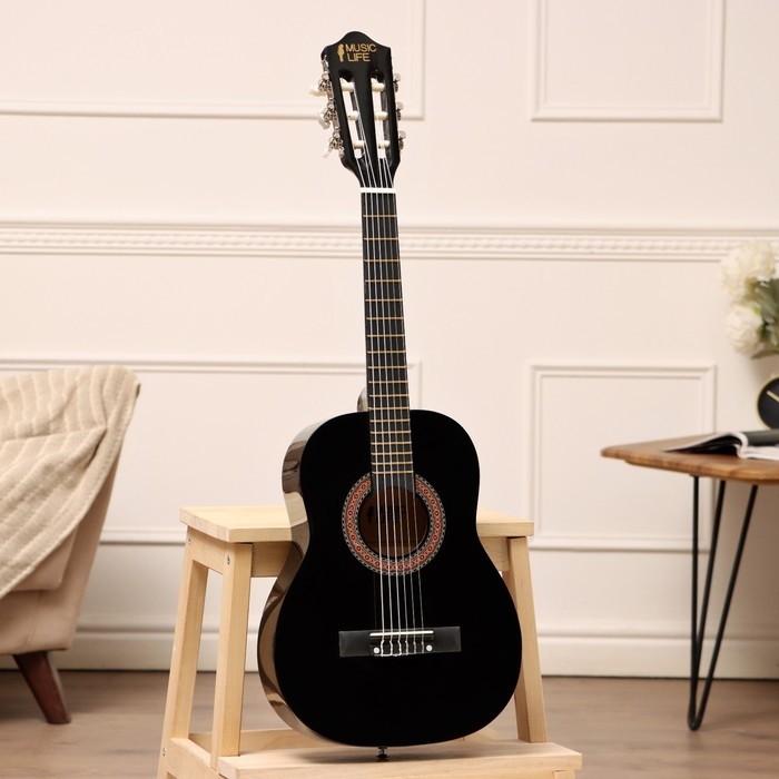 Классическая гитара Music Life QD-H30Y, черный, 78×28×8 см