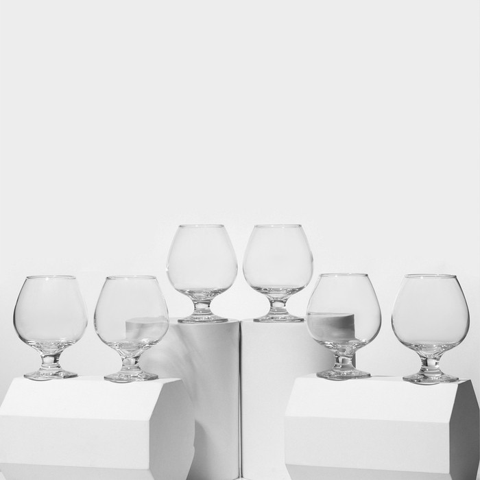 Бокалы для коньяка Paşabahçe Bistro, 385 мл, набор 6 шт., стекло, прозрачные