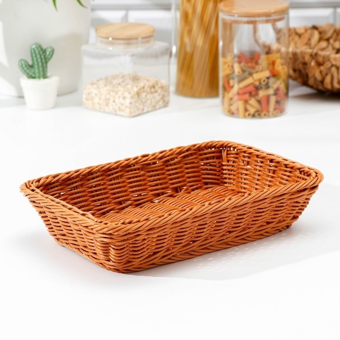 Корзина для продуктов Доляна, 30×19.5×6 см, коричневая