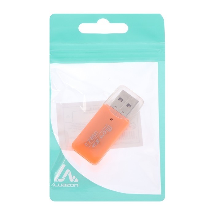 Картридер Luazon V-914 мини, для Micro-SD, USB, МИКС