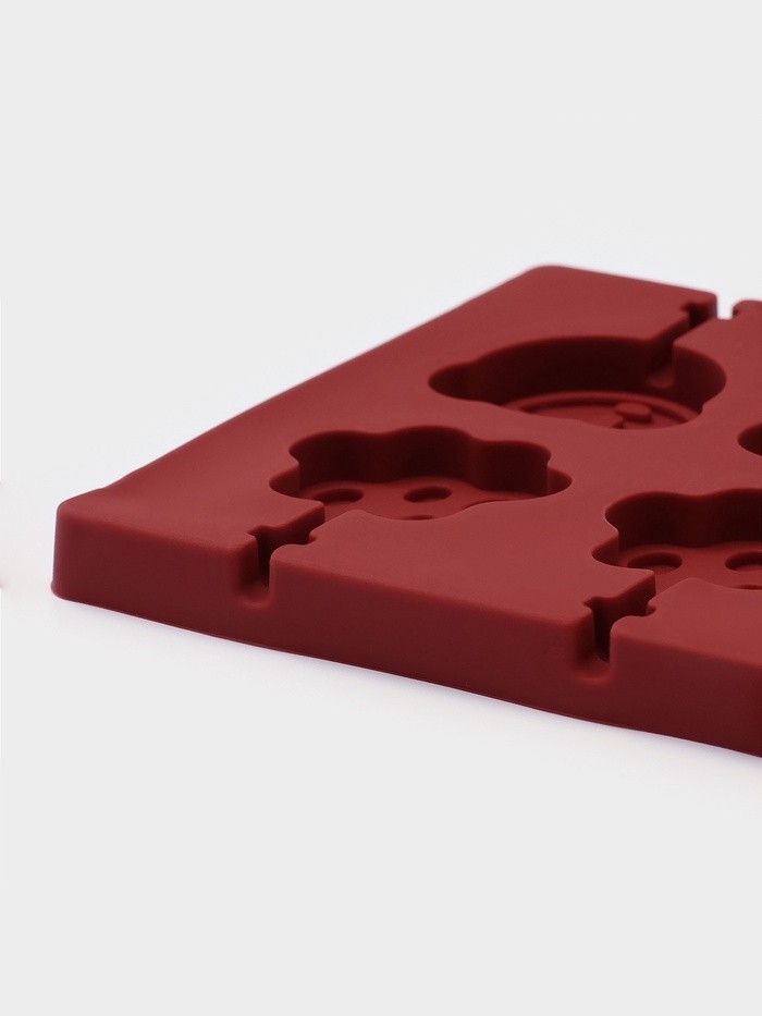 Форма для леденцов Доляна «Мишка», силикон, 25×10.5×1 см, 12 ячеек (3×3.3 см), с палочками, МИКС