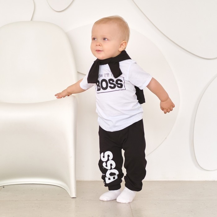 Брюки детские «Крошка Я» Little Boss, чёрные
