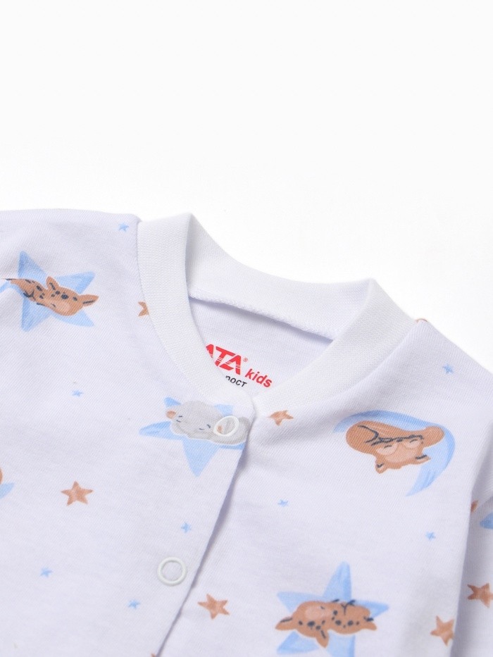 Кофточка детская ATA kids «Сон», молочная/голубая, рост 68