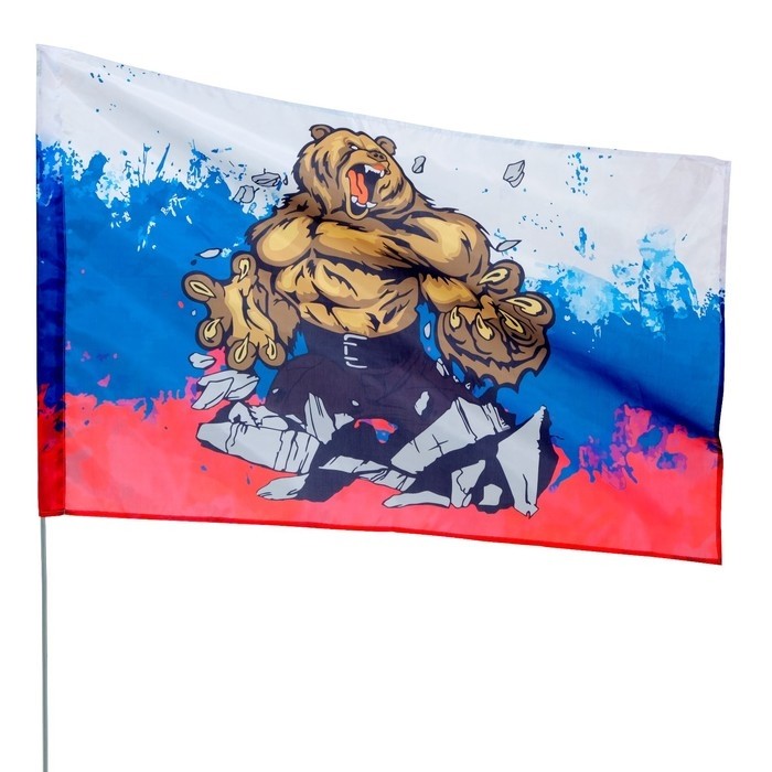 Флаг России «Россия это сила», 90×135 см, полиэфирный шёлк, без древка