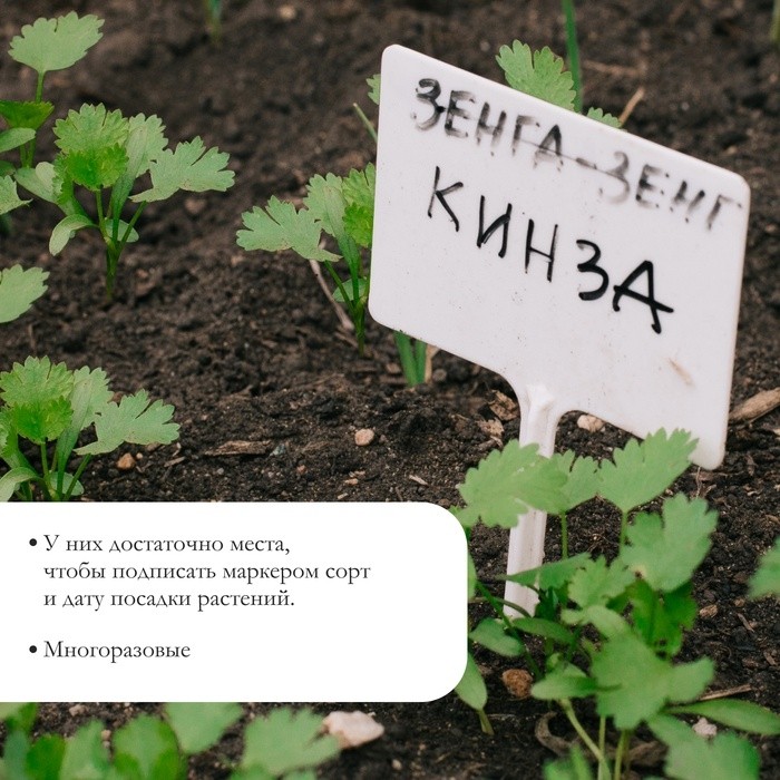 Таблички садовые, для маркировки растений, 10 см, набор 20 шт., пластик, МИКС, Greengo (Цена за 2 шт.)