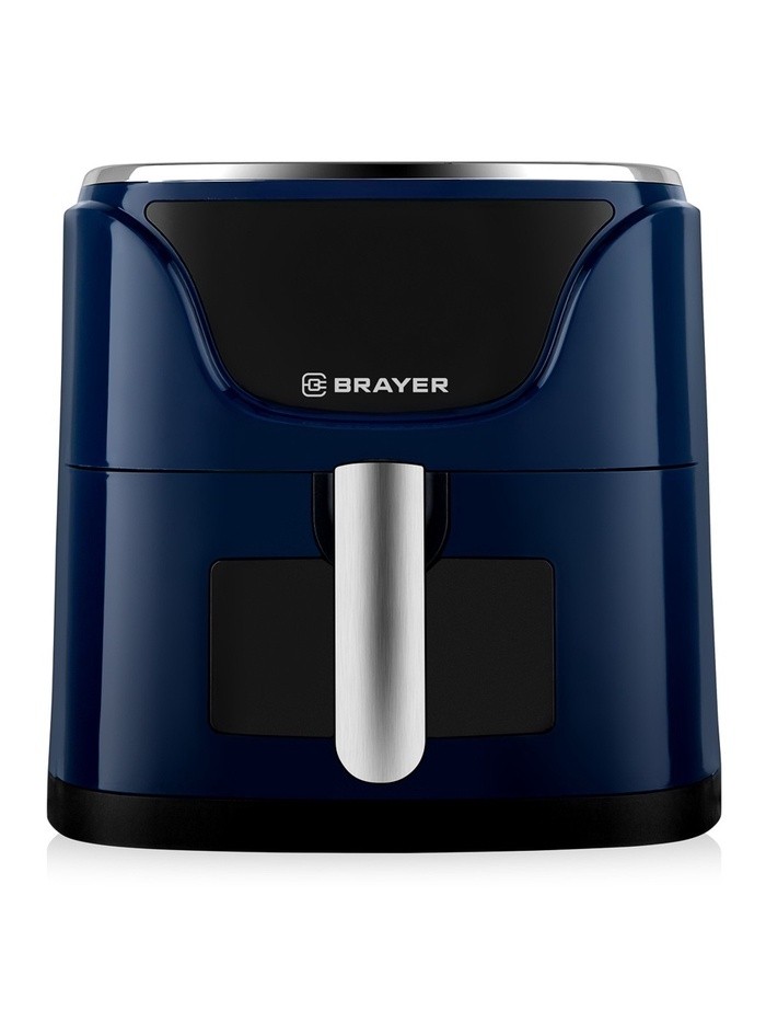Аэрогриль BRAYER 2036BR, 5 литров, 1500 Вт, 7 программ, 200°С, LCD-дисплей, таймер, решётка, синий