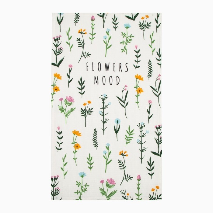 Набор кухонных полотенец Доляна Hello spring, 35×60 см -4 шт., 100% хлопок, вафля 160 г/м²