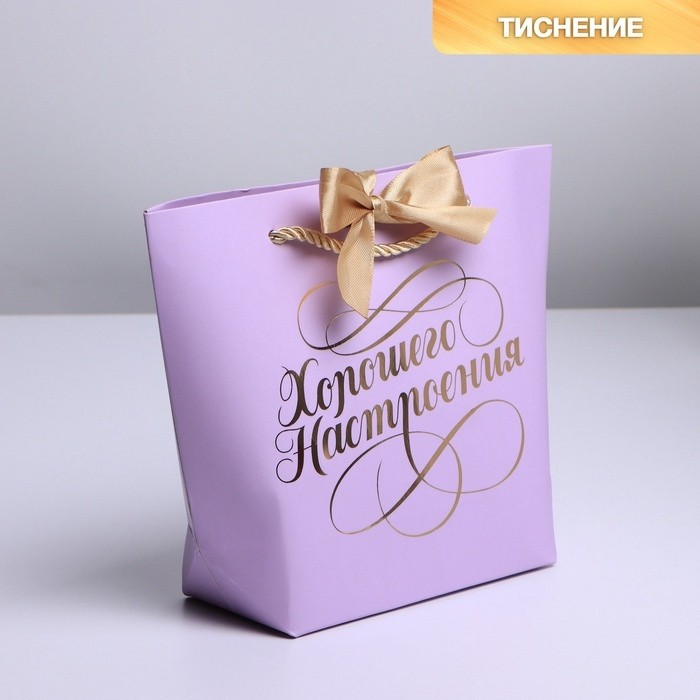 Пакет подарочный, упаковка, «Настроение», 14 х 17 х 7 см (Цена за 2 шт.)
