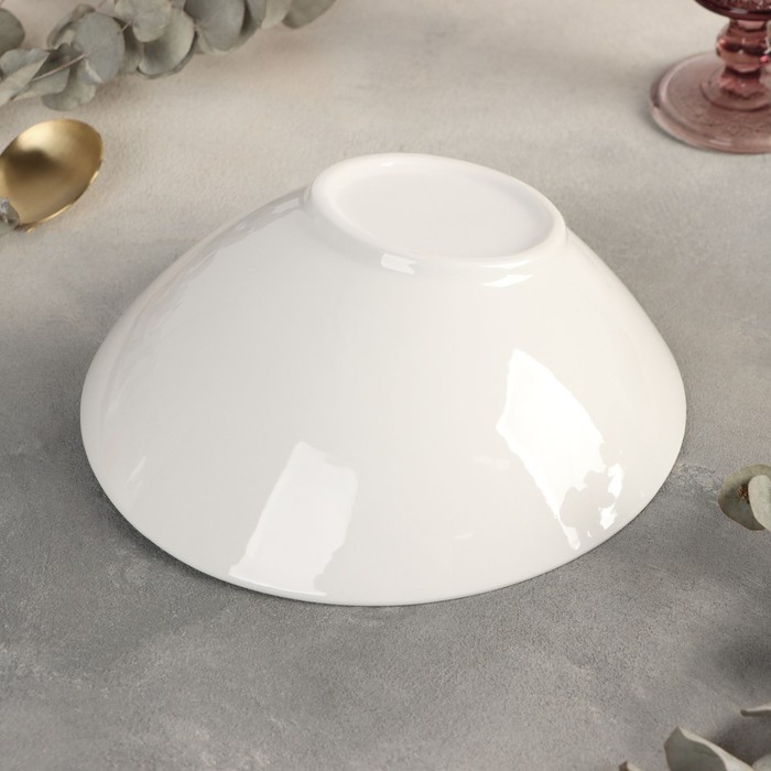 Салатник Доляна White Label, 650 мл, фарфор, белый