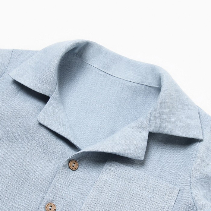 Рубашка для мальчика Крошка Я Linen, р. 86-92, голубой
