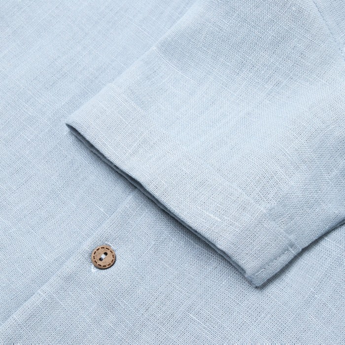Рубашка для мальчика Крошка Я Linen, р. 86-92, голубой