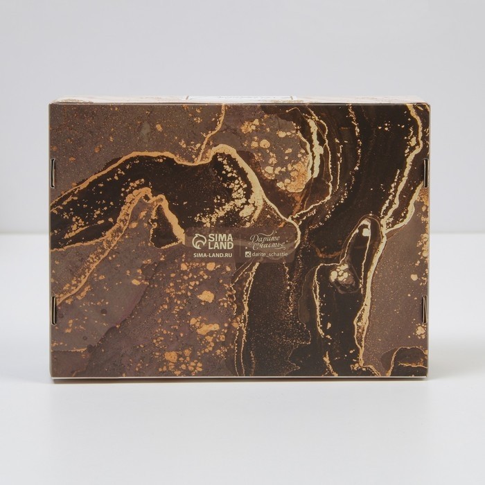 Коробка для эклеров, кондитерская упаковка, 4 вкладыша, «Мрамор», 20 х 15 х 5 см (Цена за 5 шт.)
