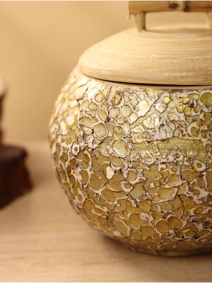 Банка для сыпучих продуктов, 13×13×12 см, бамбук