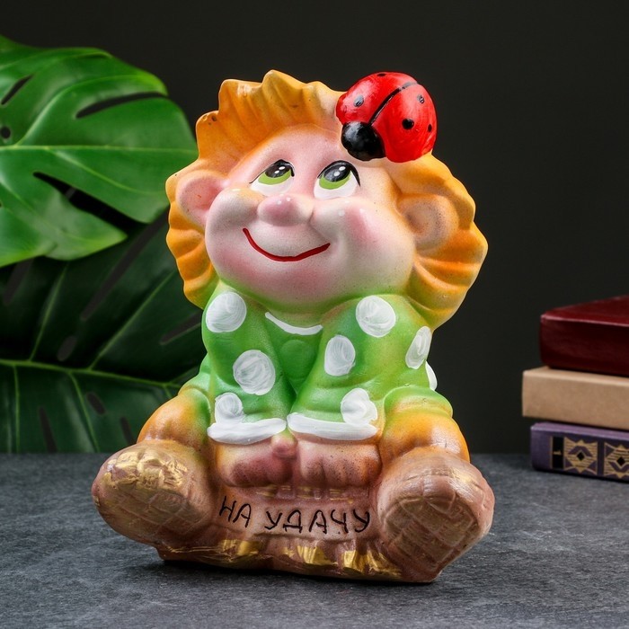 Копилка для денег «Кузя», гипс, зелёная, 25 см