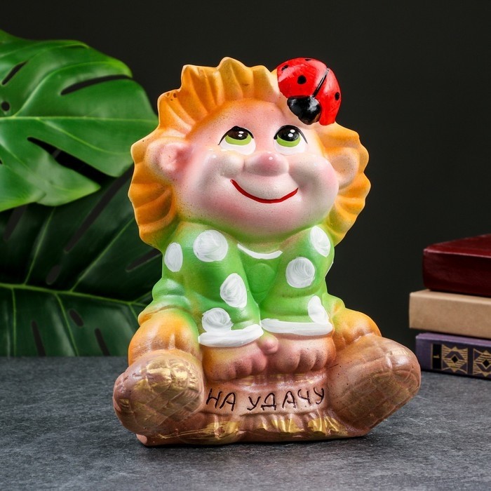 Копилка для денег «Кузя», гипс, зелёная, 25 см