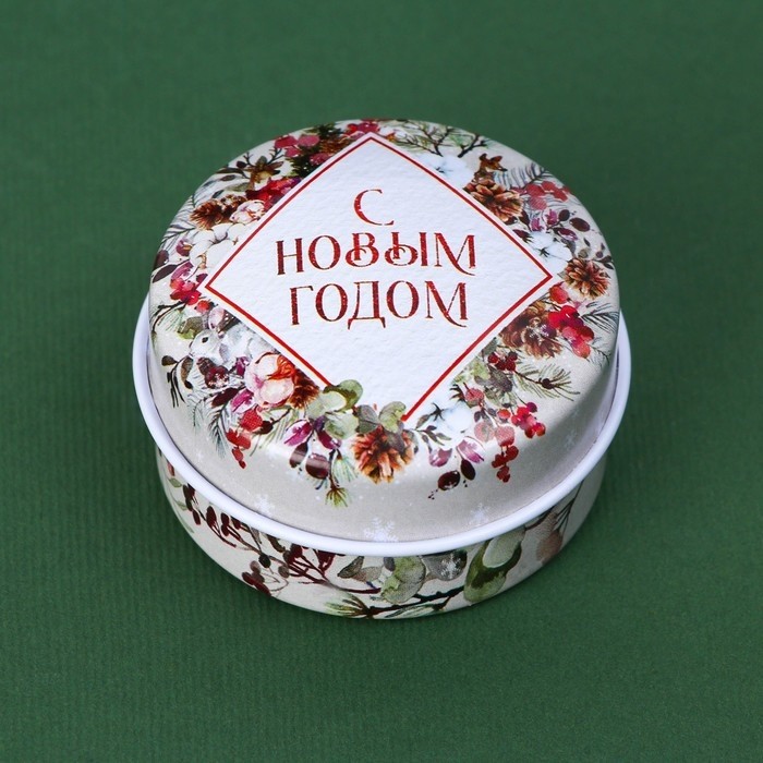 Свеча новогодняя «С Новым годом», аромат карамель, диаметр 4,8 см