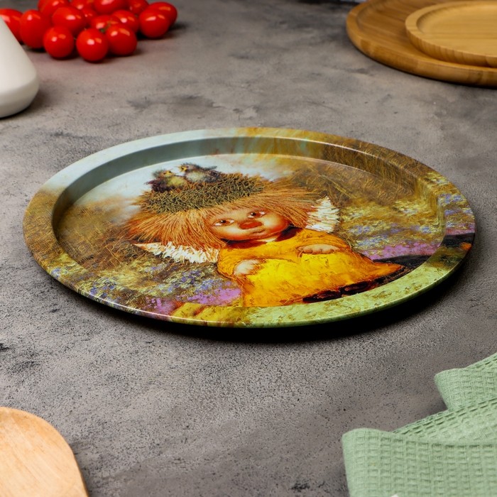 Поднос «Ангел семейного счастья», 28×1.6×0.32 см, металл