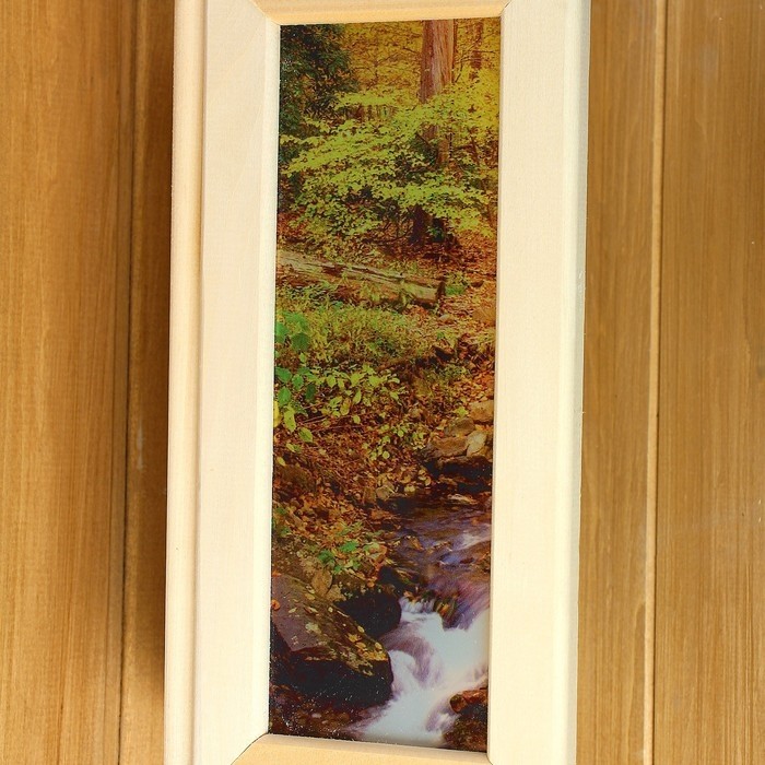 Абажур для бани и сауны «Олени», липа, 33×29×16 см, настенный, со вставками из стекла, «Добропаровъ»