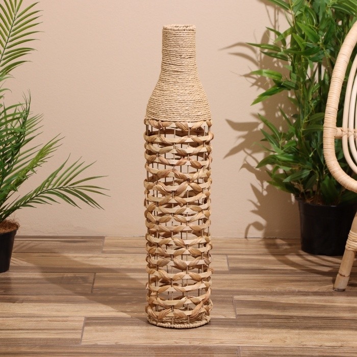 Ваза напольная, 17×17×69 см, плетёная