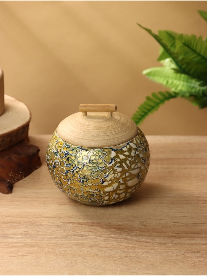 Банка для сыпучих продуктов, 13×13×12 см, бамбук