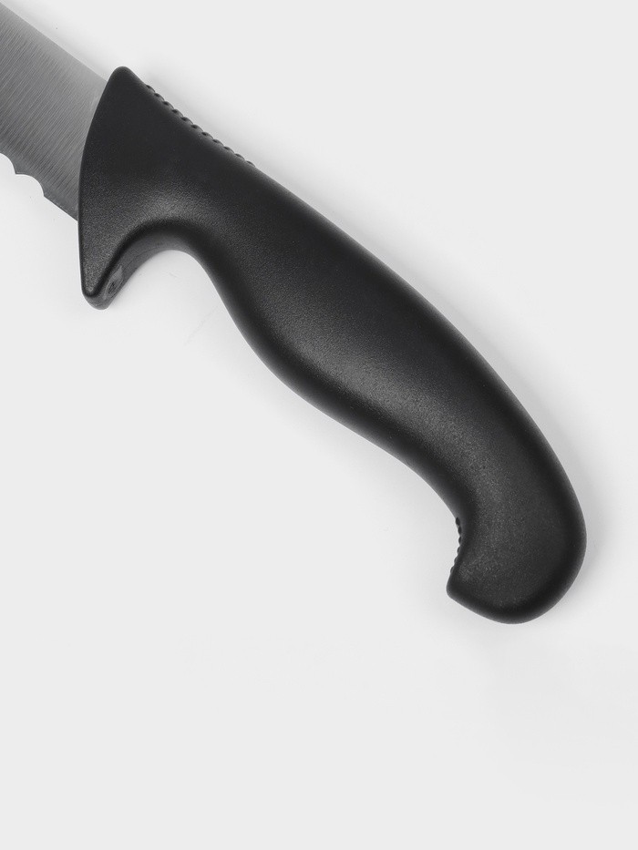 Нож кухонный для хлеба Sharp, лезвие 24.5 см, нержавеющая сталь, чёрная ручка