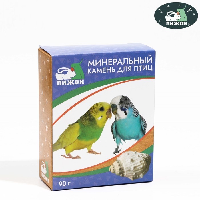 Минеральный камень "Пижон" для птиц, ракушка с углем, 90 г (Цена за 4 шт.)