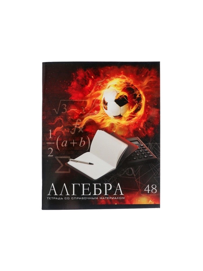 Тетрадь предметная 48 листов в клетку Calligrata, «Футбол. Алгебра», обложка мелованный картон (Цена за 3 шт.)
