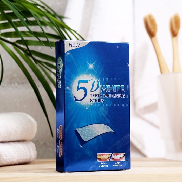 УЦЕНКА Отбеливающие полоски для зубов 5D, пара, набор 7 пар