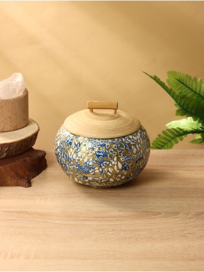 Банка для сыпучих продуктов, 15×15×14 см, бамбук