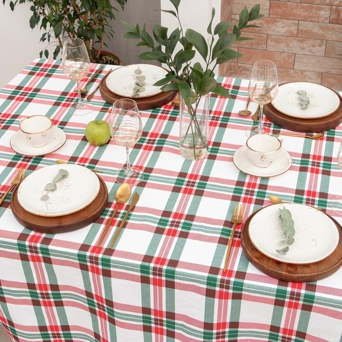 Скатерть «Этель» Нoliday decoration, 149×250 см, 100% хлопок, репс 210 г/м²