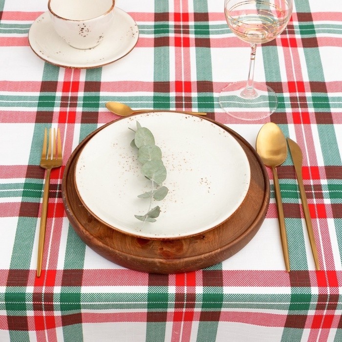 Скатерть «Этель» Нoliday decoration, 149×250 см, 100% хлопок, репс 210 г/м²