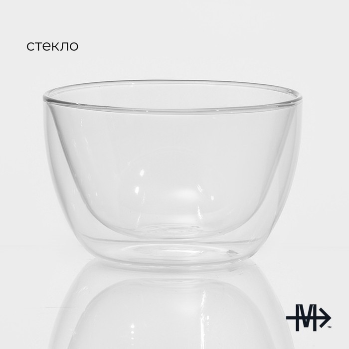 Пиала стеклянная с двойными стенками Magistro «Дуо», 400 мл, 13×13×8 см