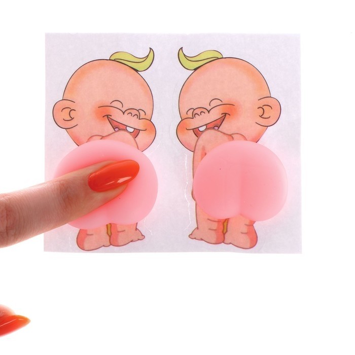 Антистресс игрушка - мялка «Попка. Малыш», в наборе 2 наклейки - мялки (Цена за 20 шт.)