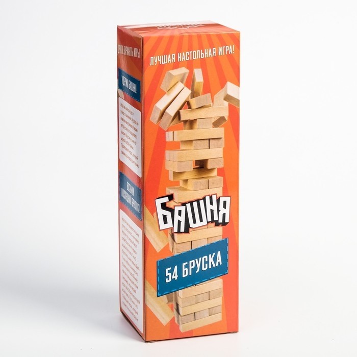 Настольная игра «Падающая башня», 54 деревянных бруска