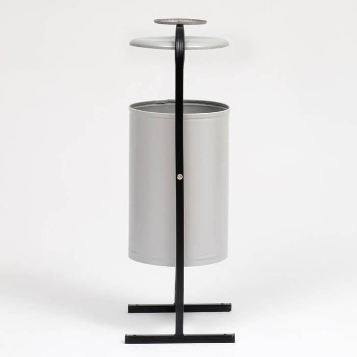 Урна для мусора «Космос», уличная, с пепельницей, 21 л, 32×82,5×28,5 см, бак 0,6 мм, серая