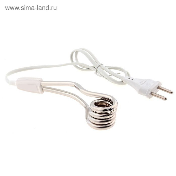 Электрокипятильник Luazon LEK 01, 500 Вт, спираль кольцо, 11×3 см, 220 В, белый