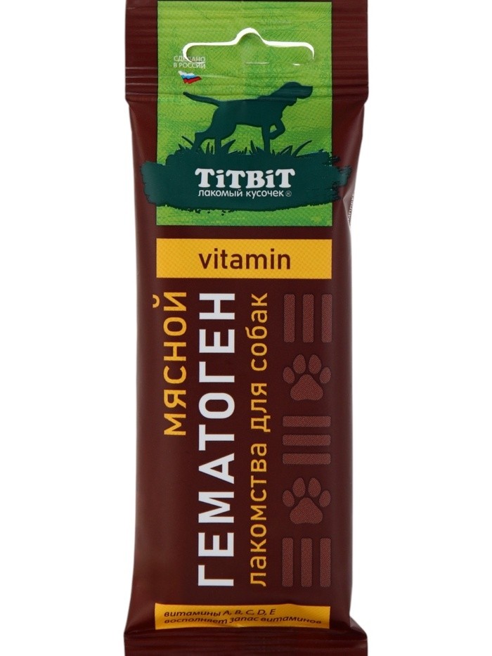 Гематоген Titbit мясной для собак, витаминный, 35 г (Цена за 3 шт.)
