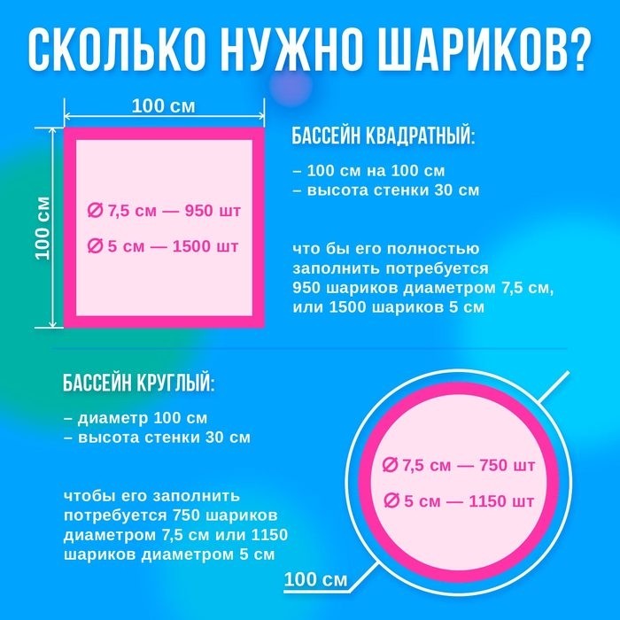 Шарики для сухого бассейна 500 шт, цвета: перламутрово - зелёный, малиновый, голубой