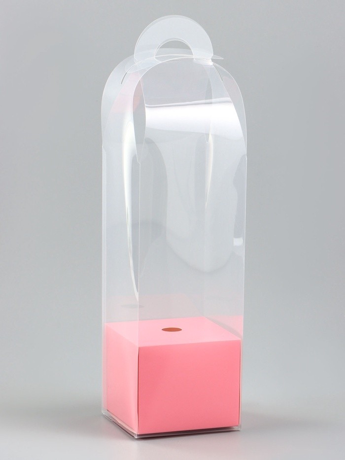Коробка для мини букетов 28×8×8 см, розовый (Цена за 5 шт.)