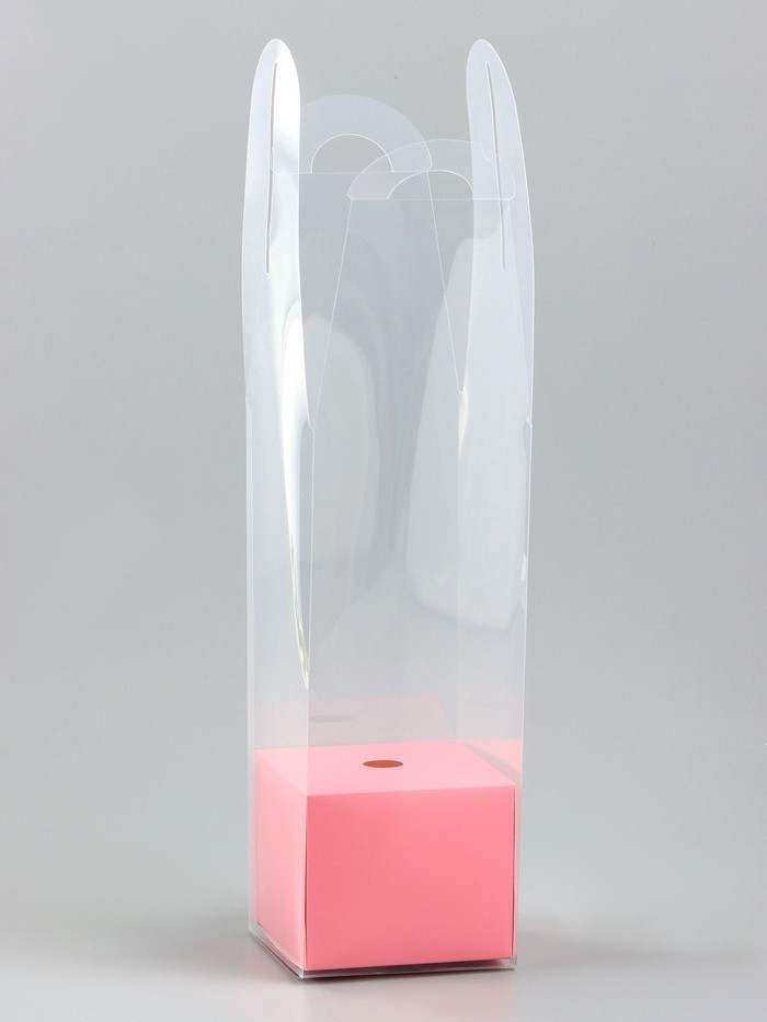Коробка для мини букетов 28×8×8 см, розовый (Цена за 5 шт.)