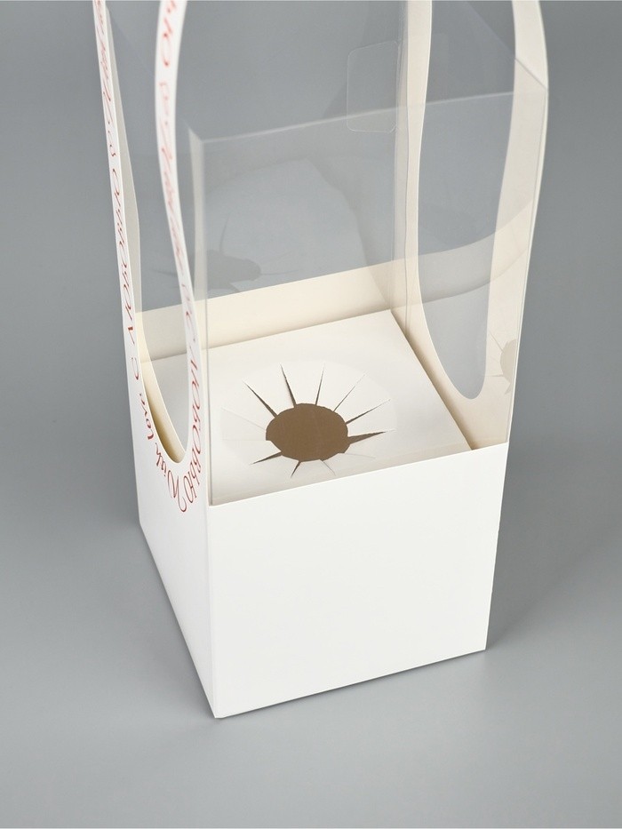 Коробка для цветов складная «С любовью», 10 х 45 х 10 см (Цена за 5 шт.)