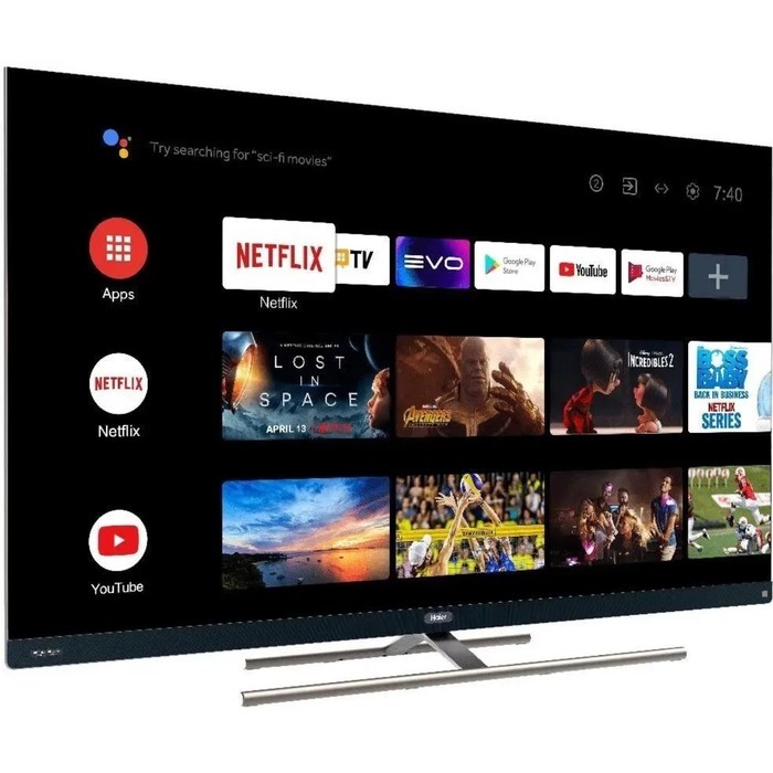 Телевизор Haier SMART TV S7, 65", 3840×2160, DVB-T2/C/S2, HDMI×4, USB×2, Smart TV, чёрный